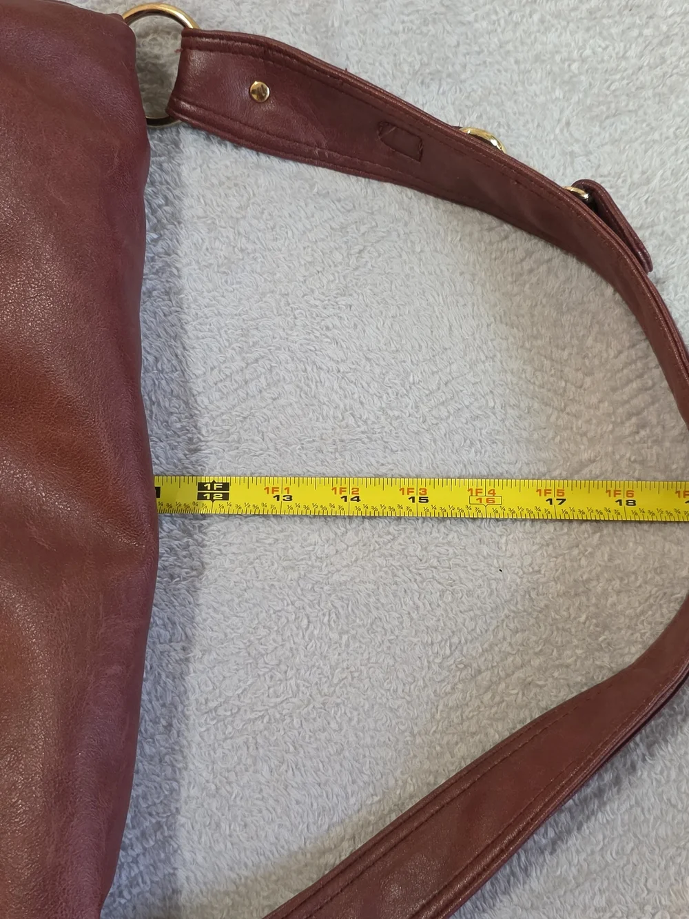 Burgundy Foldover Hobo Shoulder Bag Tassel Purse